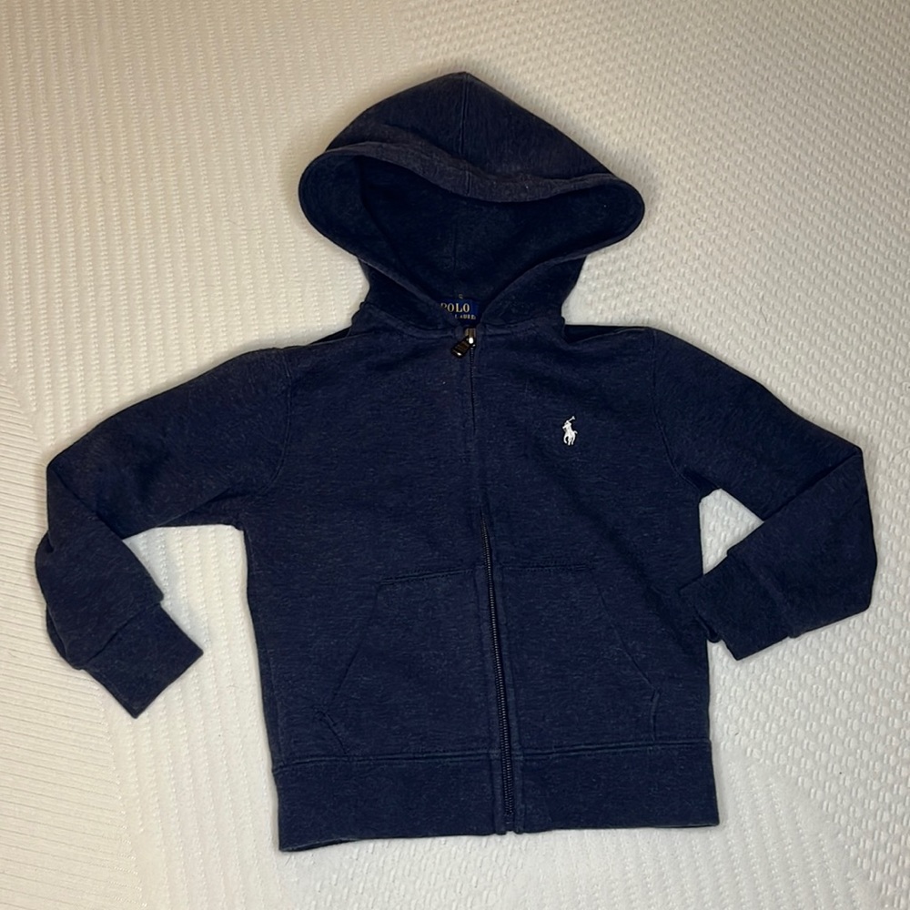 4T boys Ralph Lauren polo lightweight cotton polyester hoodie jacket navy